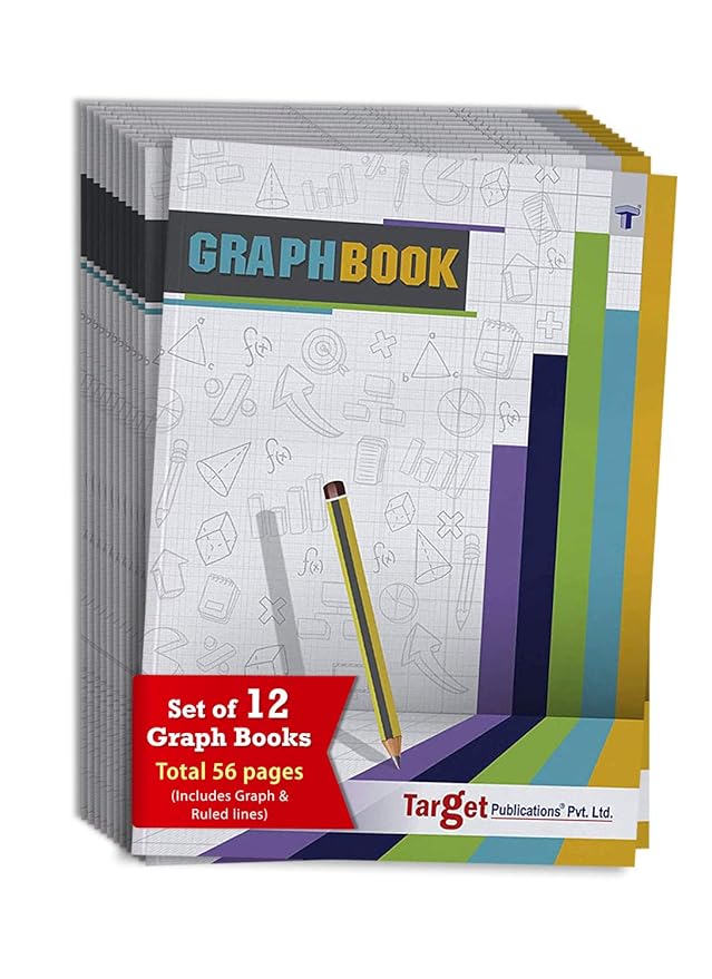 TARGET PUBLICATIONS Graph Book A4 Size 56 Pages Soft Cover Numbered Pages and Ruled