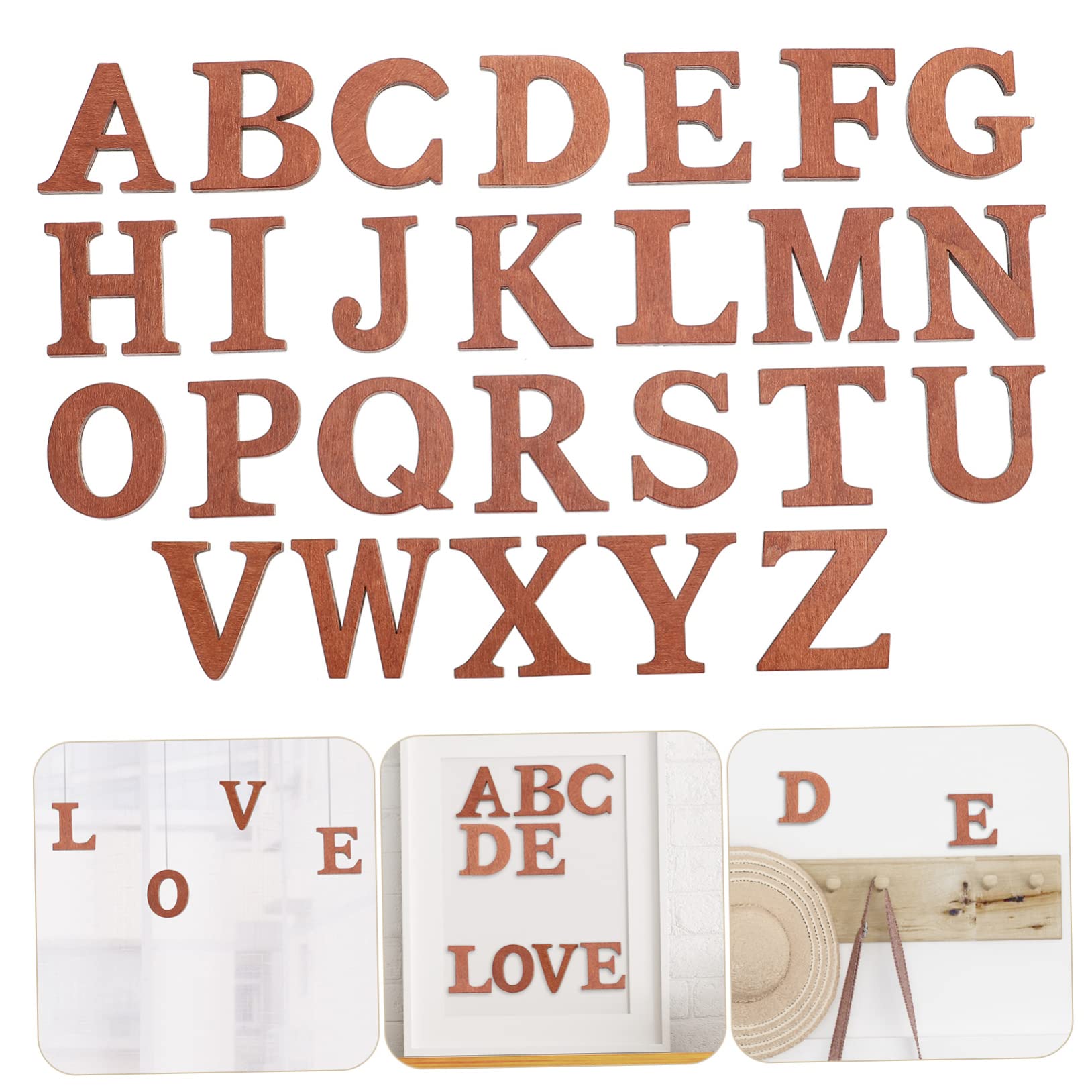 SHINEOFI 5 Sätze Braune Holzbuchstaben Poster Rot Basteln Blanko Untersetzer Brett Buchstabe Z Buchstabenausschnitte Marquee Fondant Leuchtbuchstaben Die Buchstabe Y 26 Stück * 5