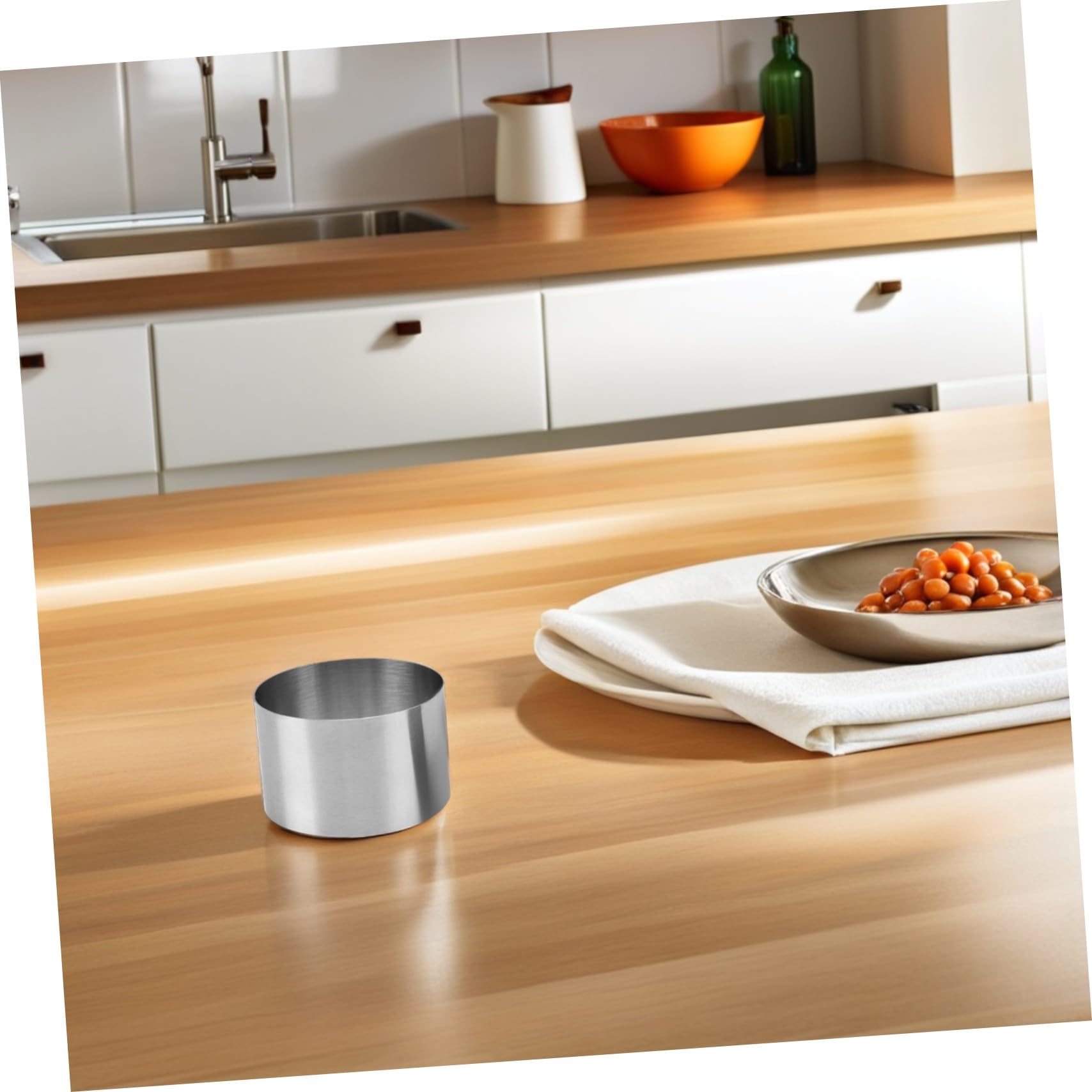 Juego de 8 Aros de Acero Inoxidable para Hornear Pasteles, Tartas y Mousse Diseño Redondo Bordes Lisos, Resistencia al Calor, Fácil Limpieza, Adecuado para Repostería Casera