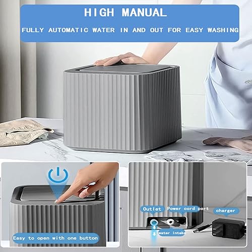 Miniatura 3 de Mini lavadora, 10W Pulsador Totalmente Automático Hogar Pequeña Lavadora, 0.4 lbs Adecuado para Ropa Interior, Calcetines