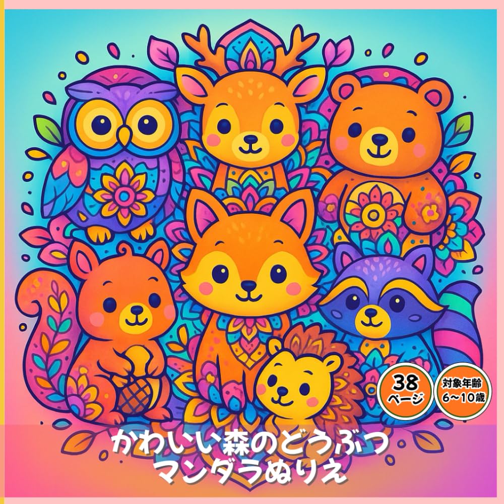 かわいい森のどうぶつマンダラぬりえ: かわいい森の生きもの＆自然マンダラ (わくわくきらきらぬりえ)