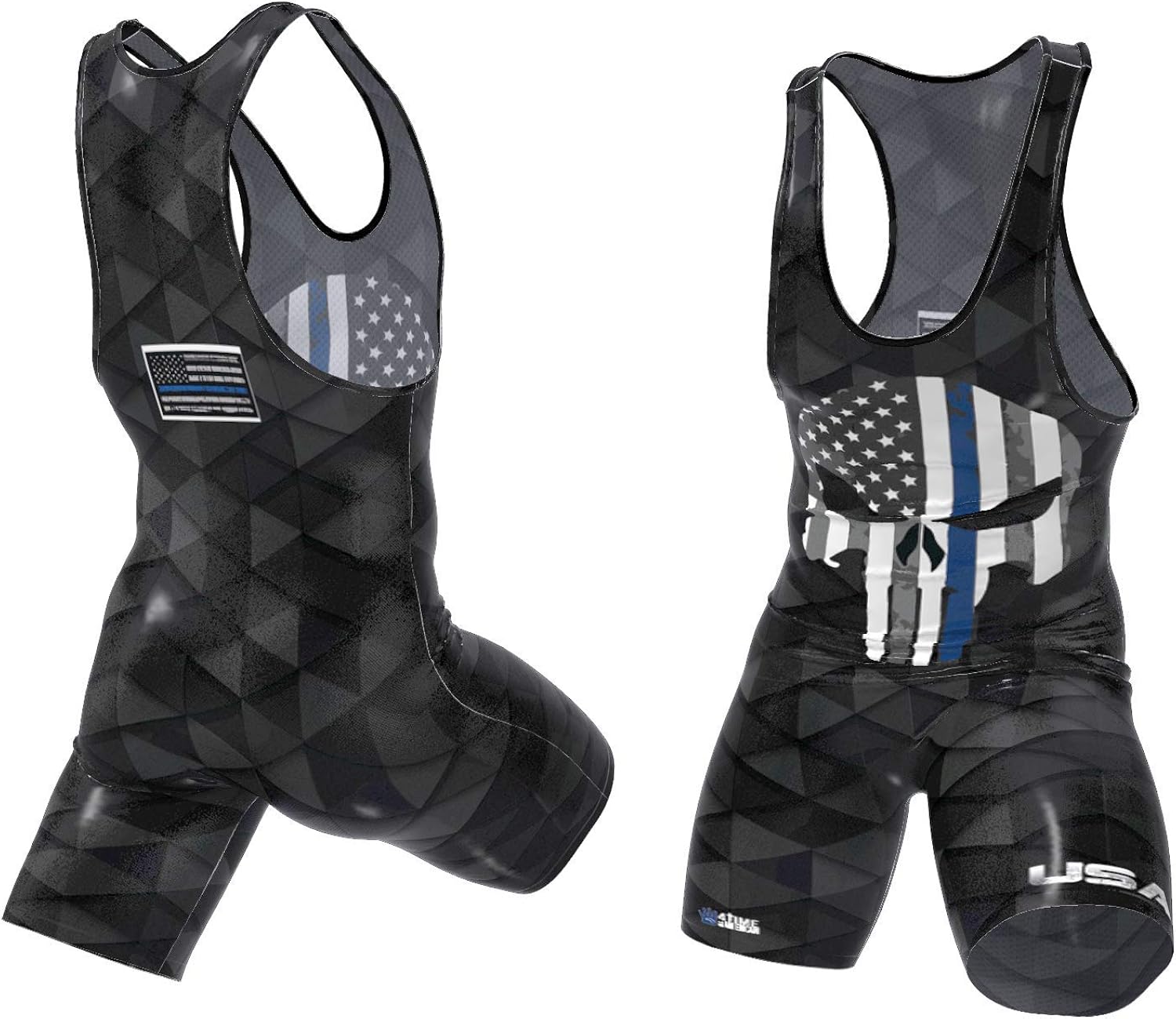 4 Time Wrestling Singlet for Men and Youth, Powerlifting, MMA Apparel, Black, Navy Blue, Red : Sports & Outdoors