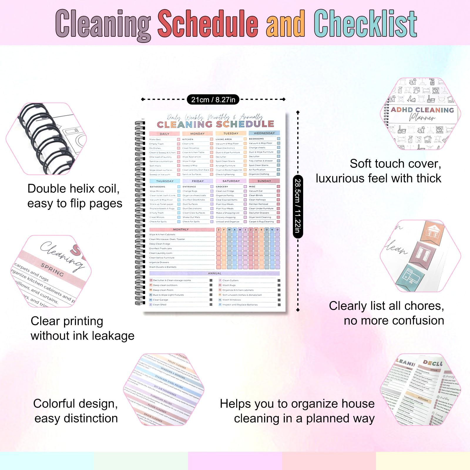 ADHD Cleaning Planner,ADHD Cleaning and Organizing Planner,Bundle Household Cleaning Schedule and Checklist Management,Cleaning List,Chart - Image 2