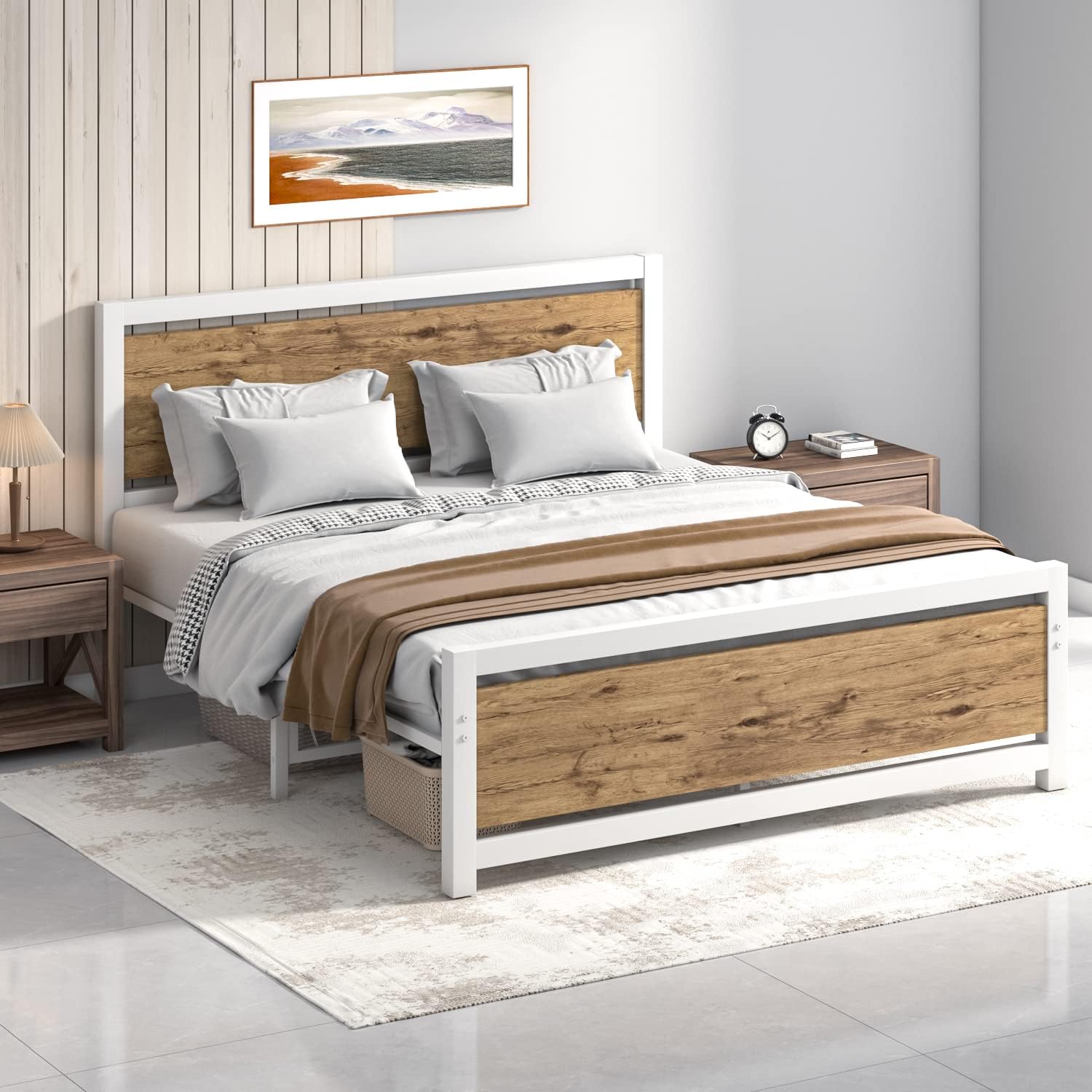 Bed Frame Full Size with Headboard, Platform Bed Frames