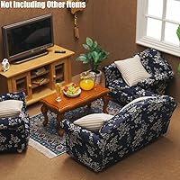 Vista 6 de Odoria 1/12 Silla en miniatura Sillón Casa de muñecas Muebles Accesorios, Azul Oscuro