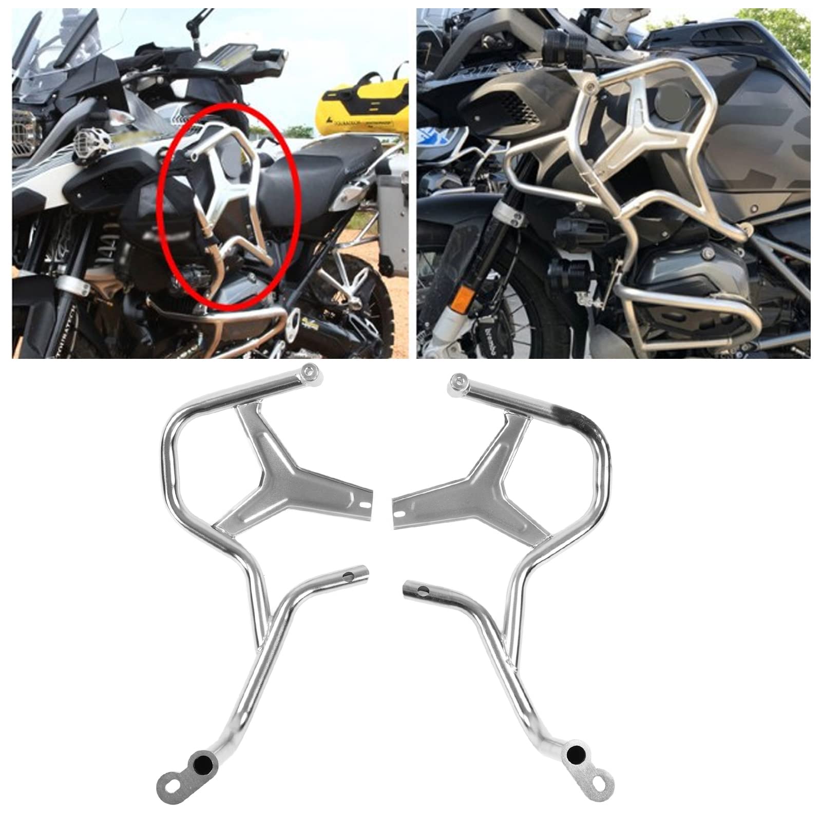 Cryfokt Pasek Awaryjny Silnika Trwały Zderzak Ochronny ze Stali Nierdzewnej dla Motocyklistów R1200GS Adventure 2014-2017