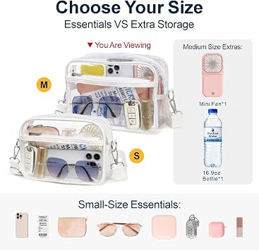 PACKISM Clear Bag for Stadium Events - Small Clear Purse Crossbody Bag