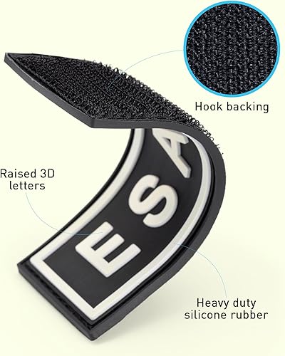 Miniatura 4 de Dogline Parche de animal de apoyo emocional para arnés y chaleco ESA extraíble de goma 3D con soporte de gancho para perros de servicio pequeños o