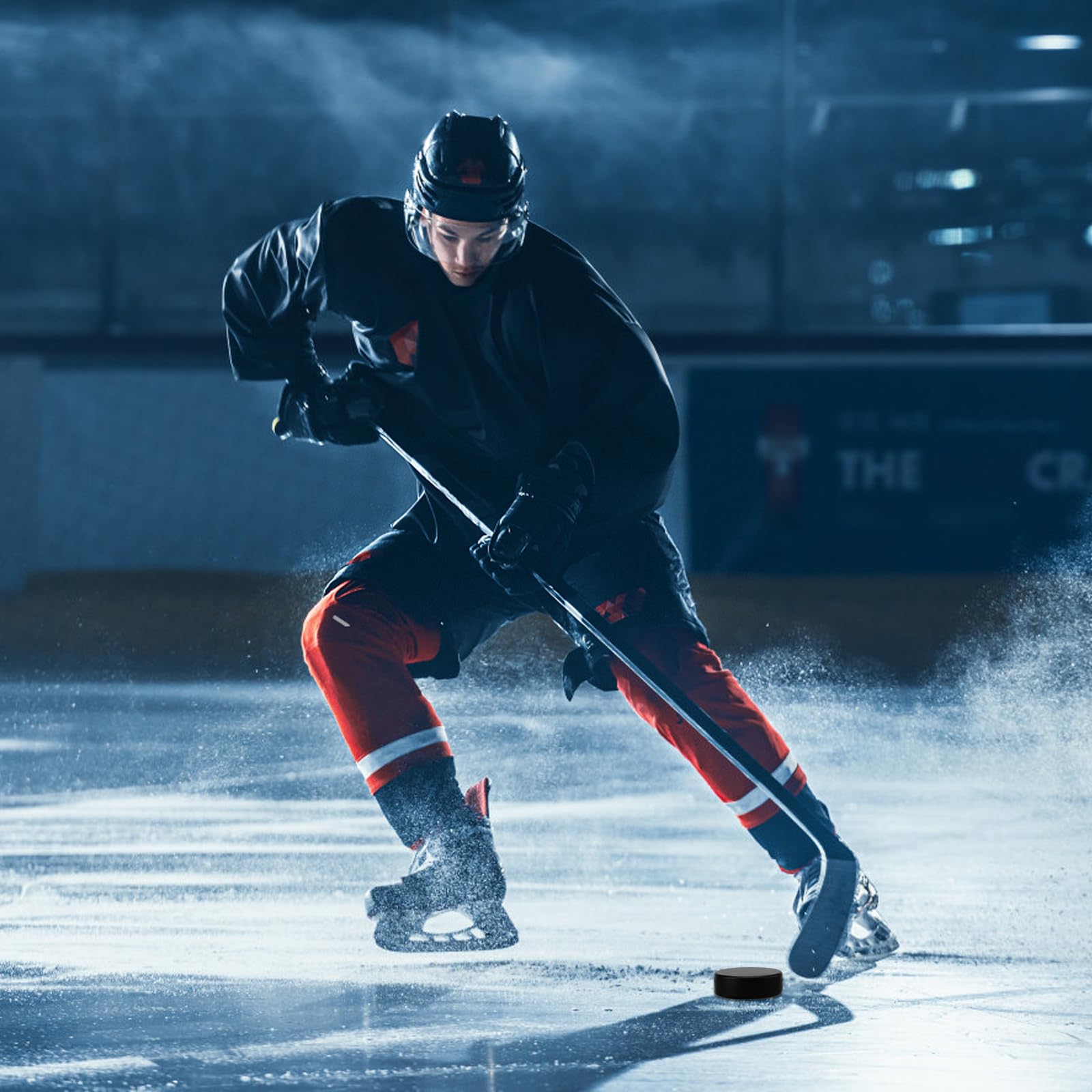 BRISKORE Lot de 8 palets de hockey sur glace, palets de hockey de sport, palets d'entraînement en caoutchouc léger en mousse pour exercice et entraînement classique