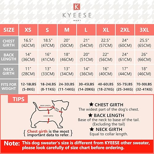 Miniatura 2 de KYEESE Suéteres para perros con agujero para correa para perros pequeños, suéter cálido con hilo reflectante para otoño e invierno, rojo oscuro, XS