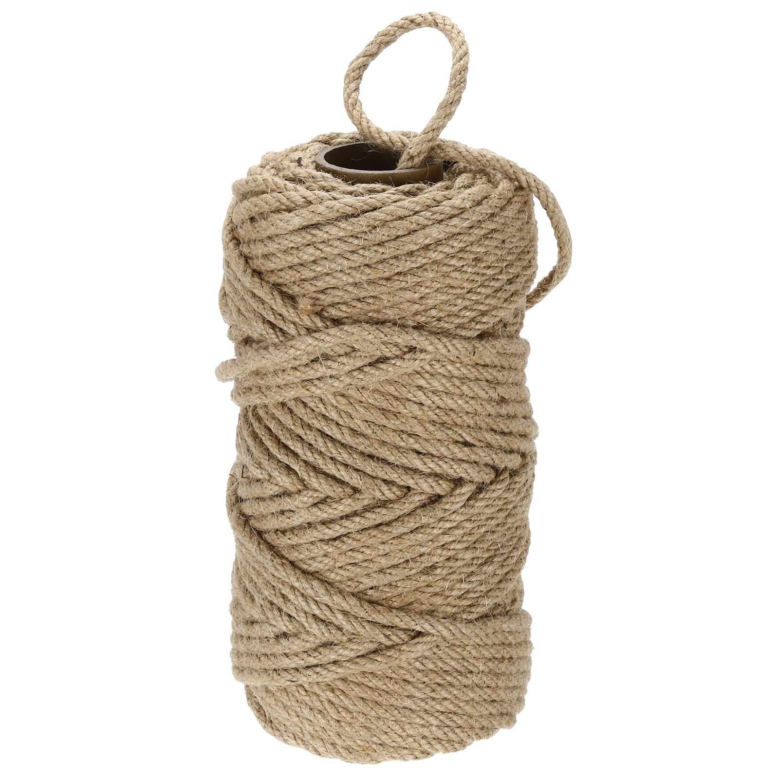 QUARKZMAN Cordel Natural de Yute 164 pies x 6mm Cuerda Larga y Resistente para Manualidades, Cinta, Empaque de Regalos, Navidad, Bodas, Color Caqui