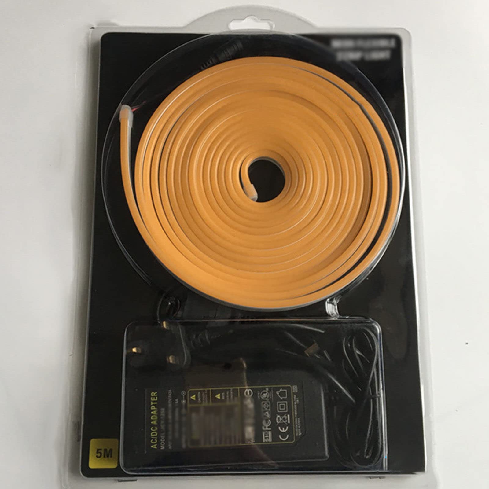 Striscia di Luce al Neon in Silicone 12v con Spina Striscia di Illuminazione per Font da 5 m Striscia di Luce Flessibile Impermeabile per Esterni,G