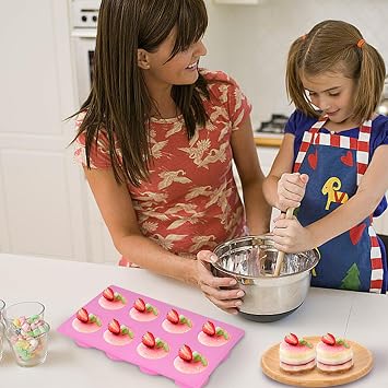 Silicone Cake Puck Mold Set,Cylinder Chocolate Cover Molds,12-Cavity&8-Cavity Round Cake Pop Silicone Molds for Candy,Cookie,Cake Cores,Jelly Baking