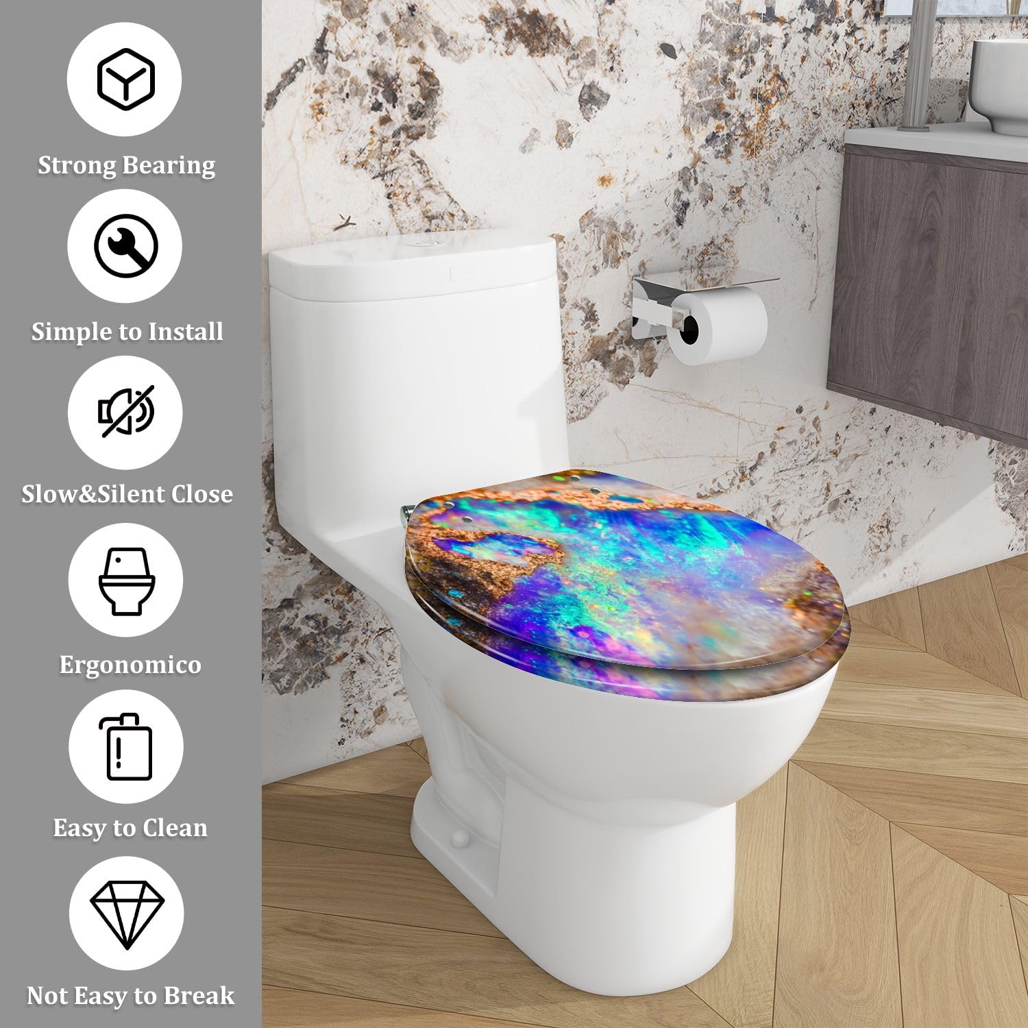 Sedile WC allungato per bagno