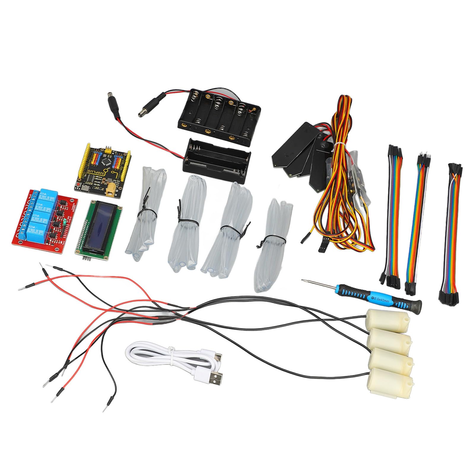 Yosoo Health Gear Kit de Riego Automático, Kit de de Riego Automático ABS de 5 V para Programación Mixta, Juego de Electrónico Completo para Jardín, Oficina, Cuidado de Plantas y Aprendizaje de