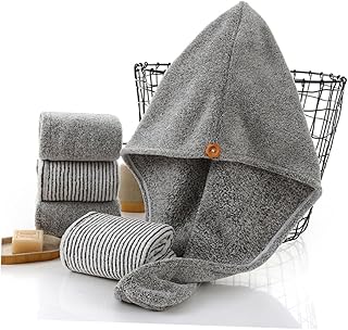 ADOCARN 3 Pçs Toalha Para Cabelo Toalha De Secagem Rápida Toalha De Cabelo Encaracolado Toalha De Secagem Rápida Toalha De Microfibra Para Cabelo Absorvente Touca De Cabelo Seco
