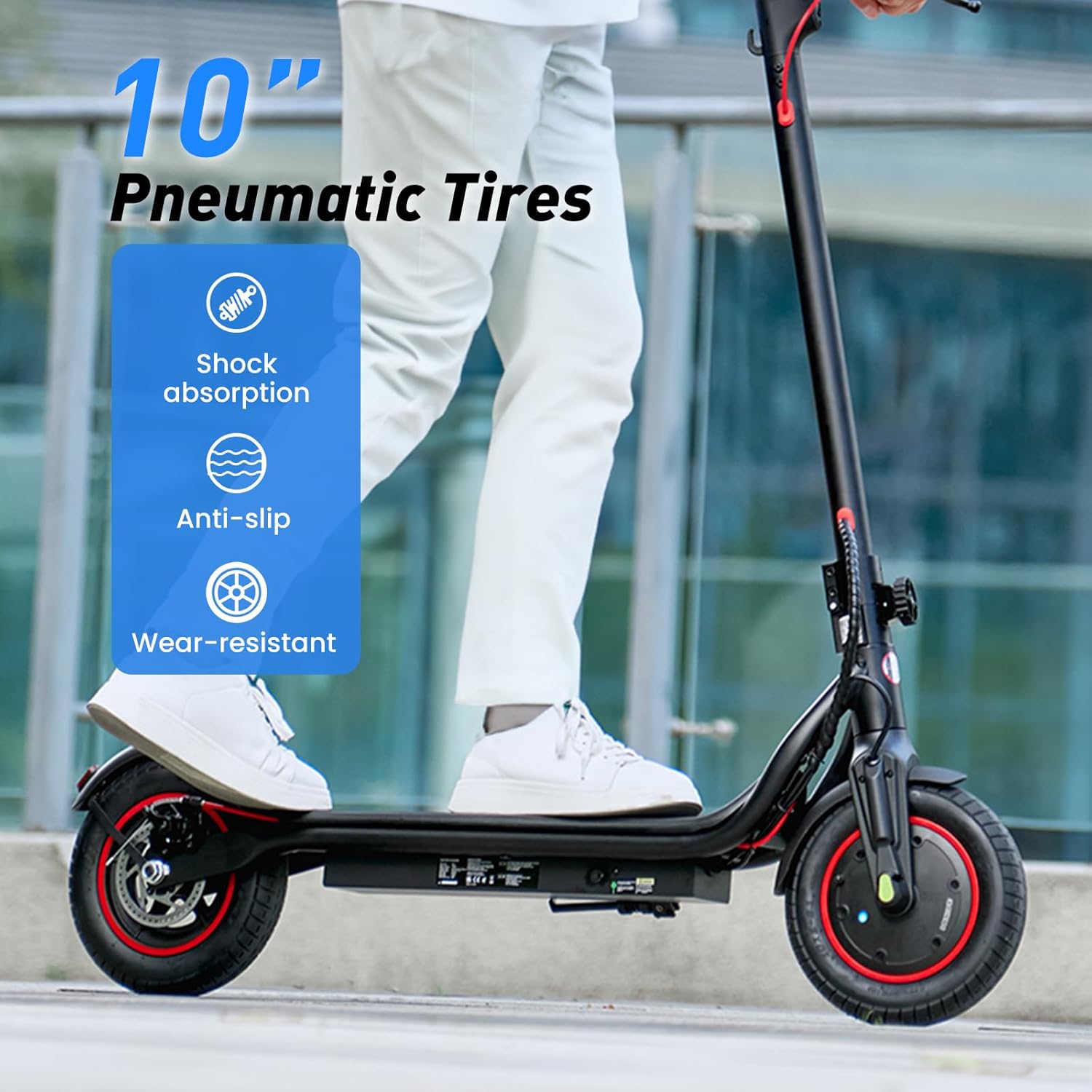 ZapRun W6 Electric Scooter 10-inch pneumatic tires