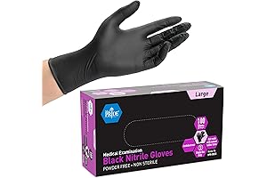 MED PRIDE Black Nitrile Medical Examination Gloves