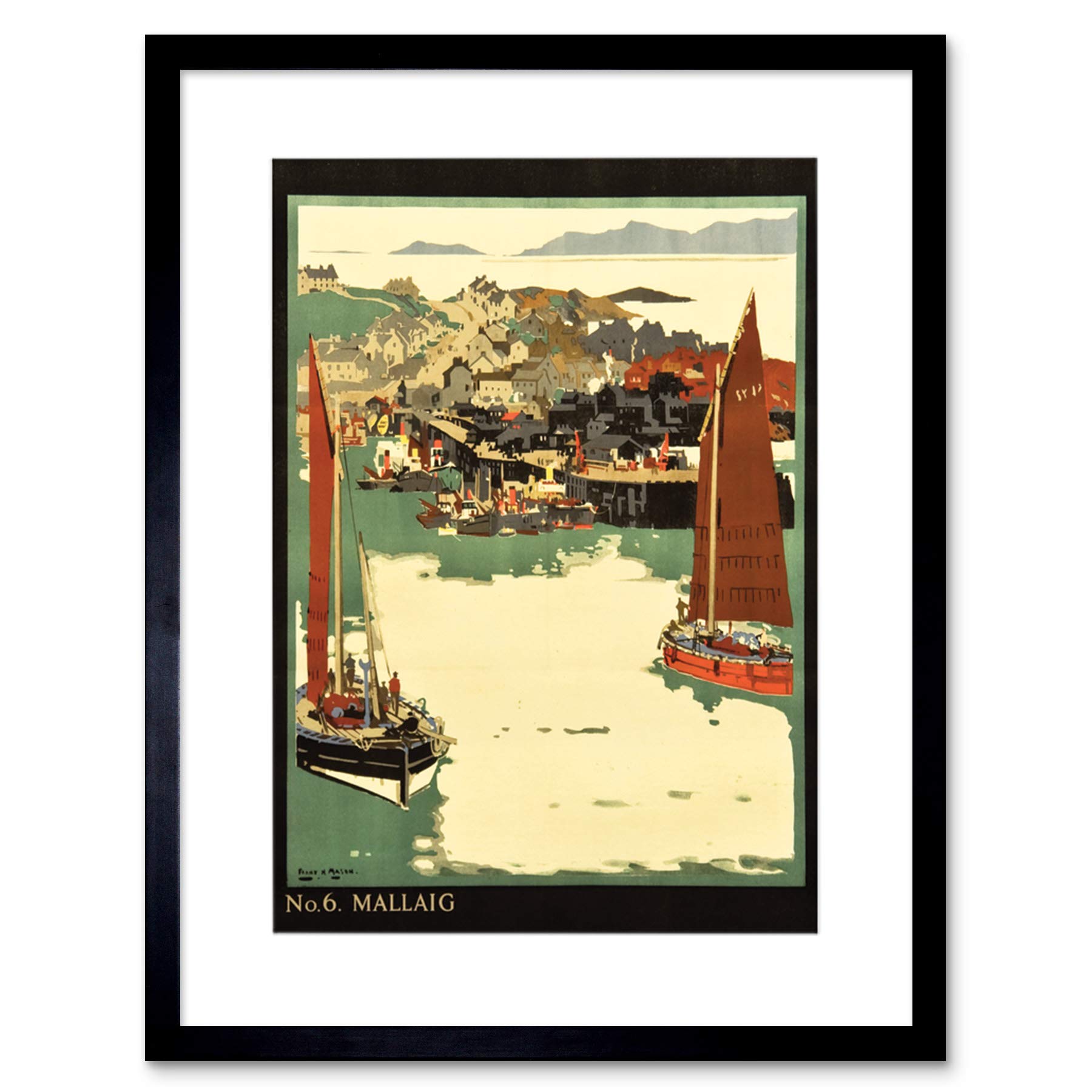 Wee Blue Coo Advert Lner Mallaig Harbour Tourism Boat Sail Framed Wall Art Print