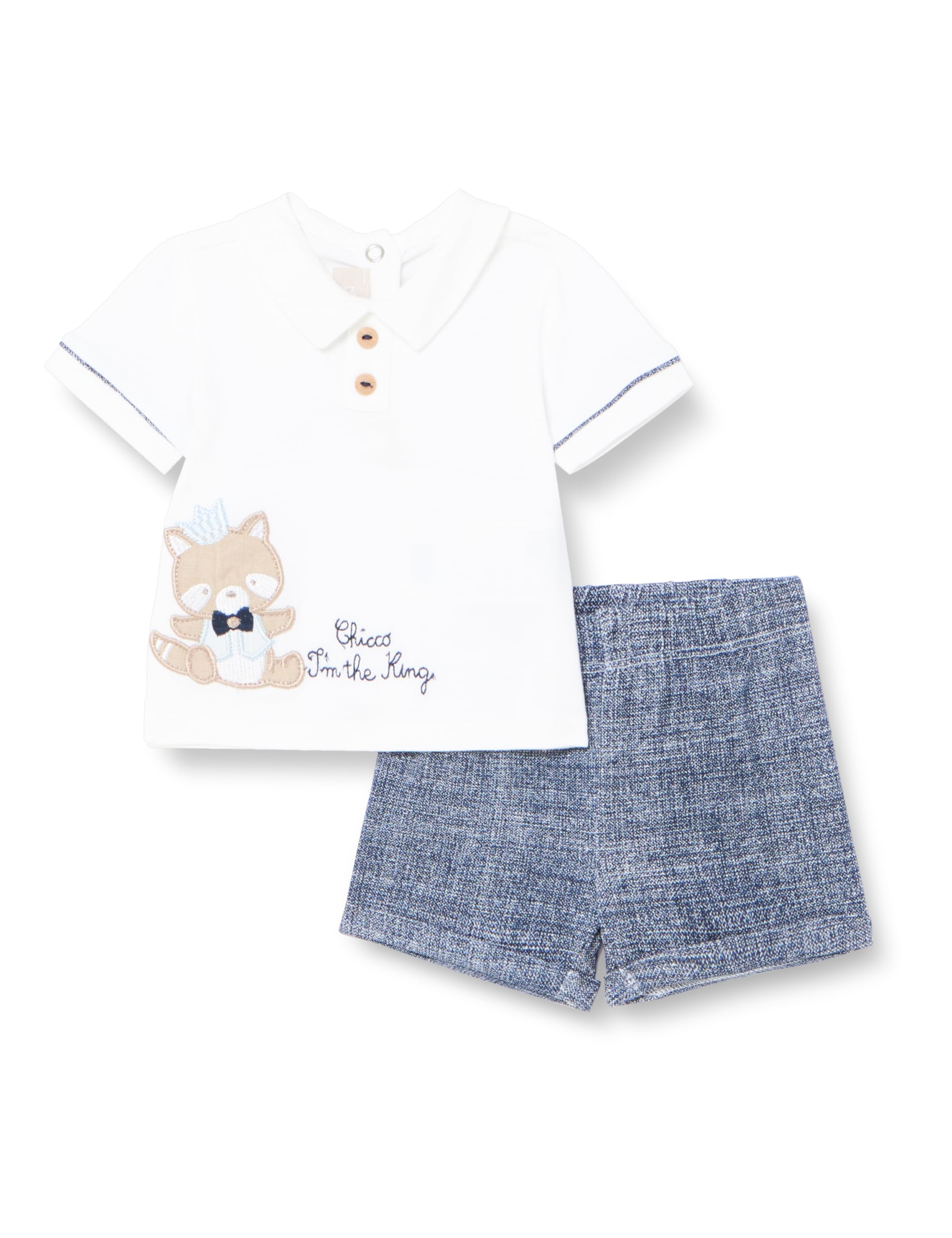 Chicco ensemble polo et short blanc et bleu pour bébé garçon dès la naissance - 5