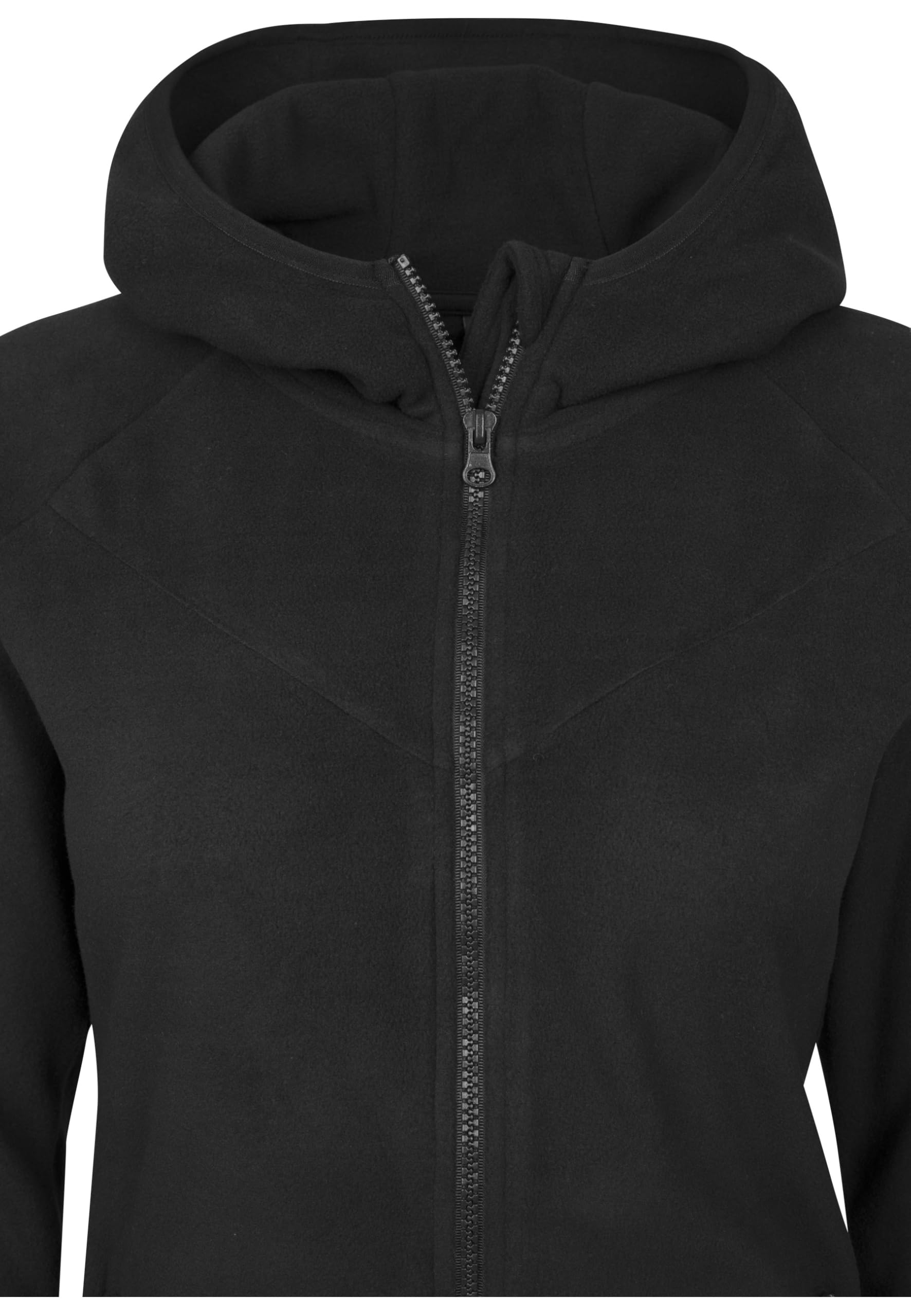 Urban Classics Ladies Polar Fleece Zip Hoodie Mujer Capucha con Cremallera Negro Daumenlöcher Regular