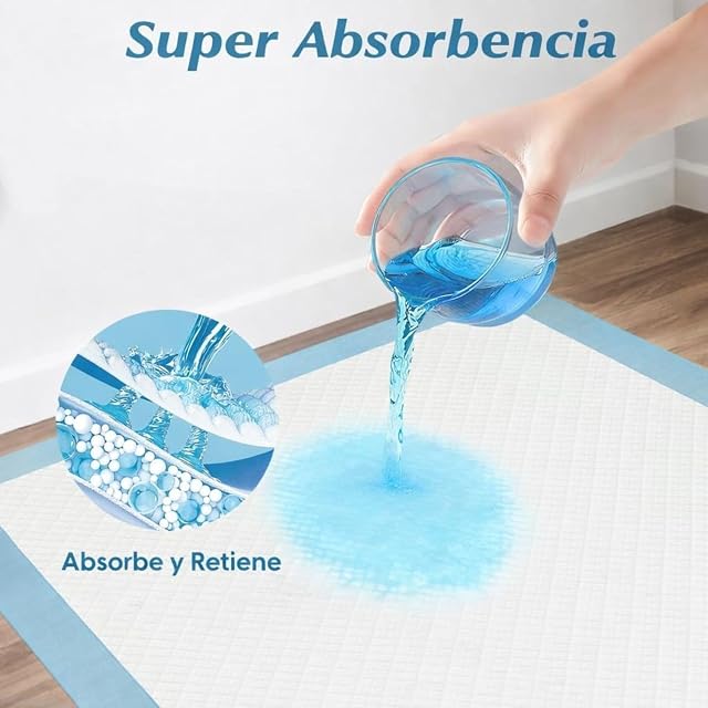 Foto 3 de 6 de Empapadores Perros 60x60 cm 100 Uds 6 Capas Desechables - Empapadores Perro Adiestramiento Perros Cachorros