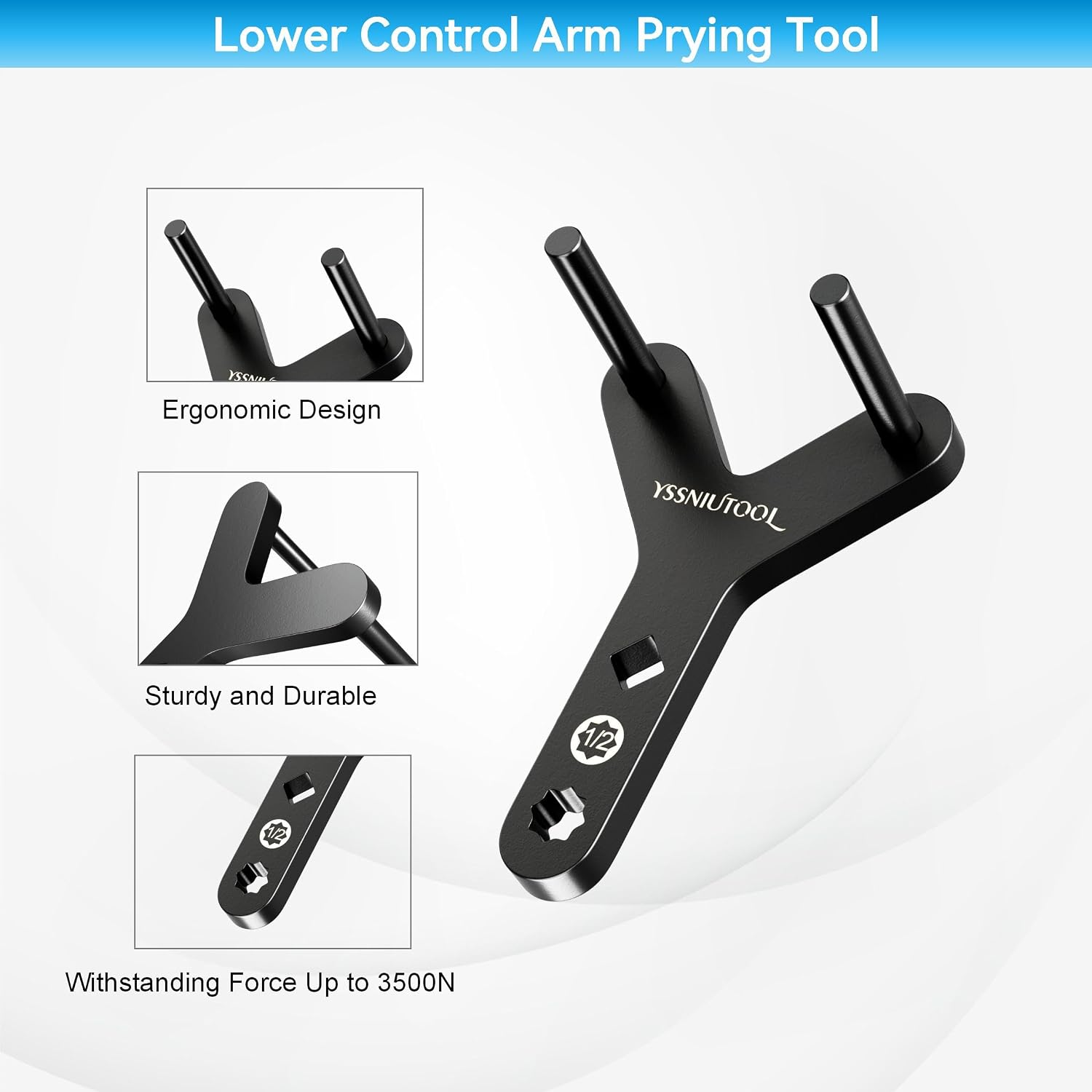 Lower Control Arm Prying Tool.Suspension Specialty Bushing Tool, Compatible with 1/2" Drive Extension Breaker Bar Universal Control Arm Bushing Removal Tool, Lower Ball Joint Pry