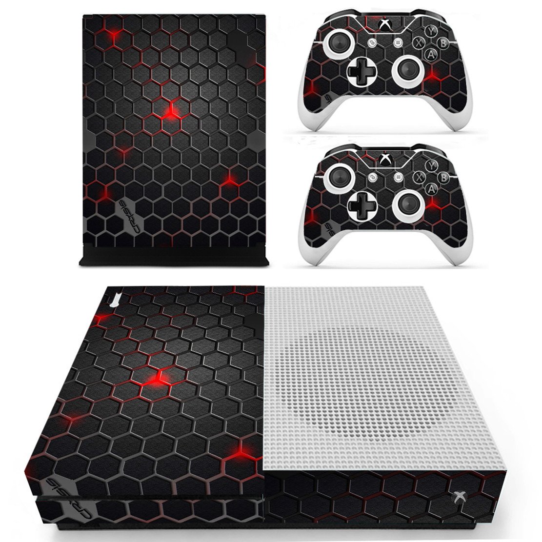 DOTBUY Vinyl Decal Full Body Skin Sticker For Microsoft Xbox One S Console And 2 Controllers And Kinect 2.0 (Carbon Fiber Black) — view 45