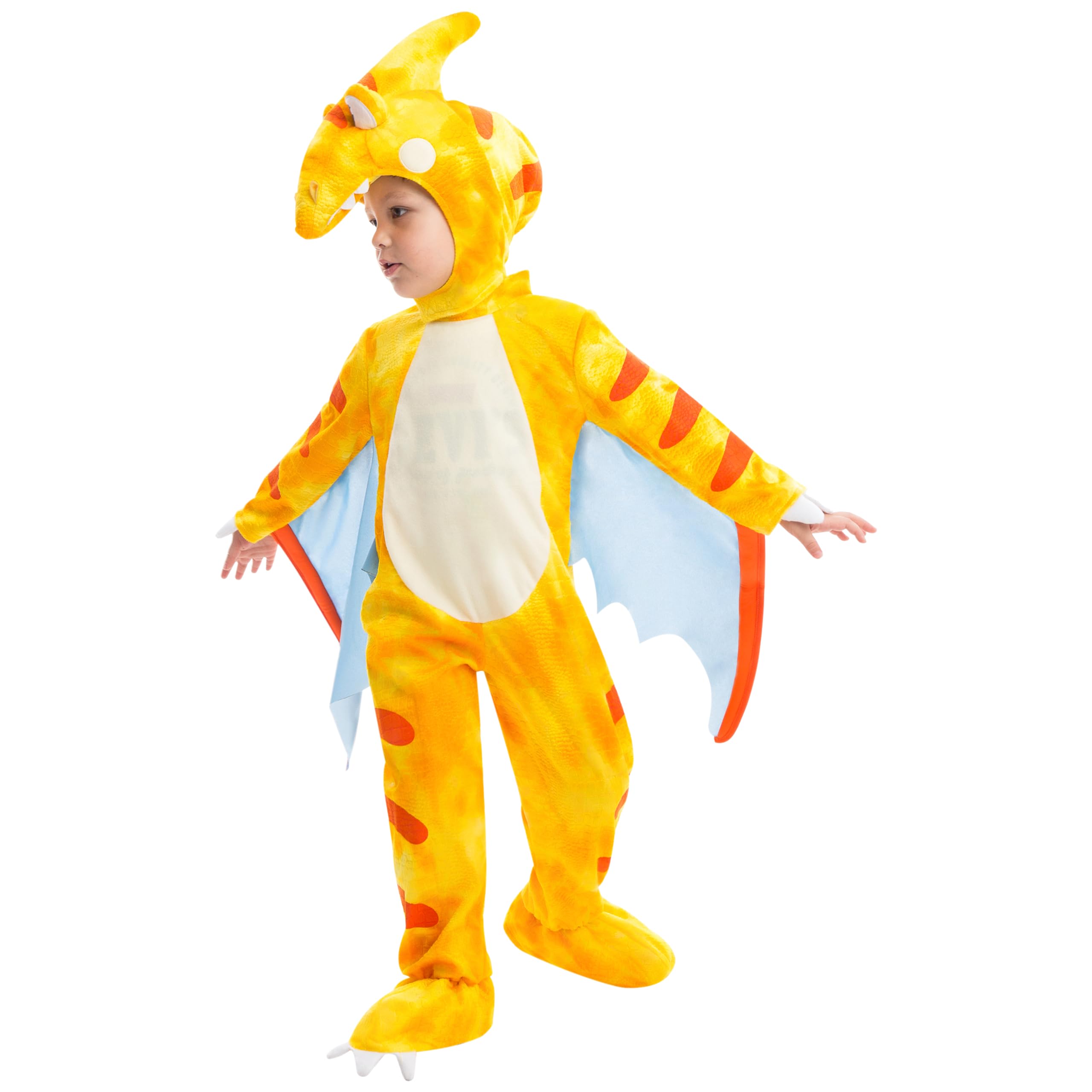 Spooktacular Creations Costume da dinosauro pterodattilo Set deluxe preistorico per bambini e neonati per Halloween dress up party (3T) Giallo