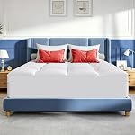 TEXARTIST Mattress Topper Full Size Thick Mattress Cover Breathable Cooling Pillow Top Double Mattress Pad for Back Pain with 8-21" Deep Pockets,White