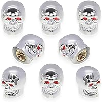 Vista 27 de 4 piezas de tapas de válvula de neumático estilo Cobra, forma de cabeza de serpiente, tapas universales de válvula de neumático con núcleo de cobre