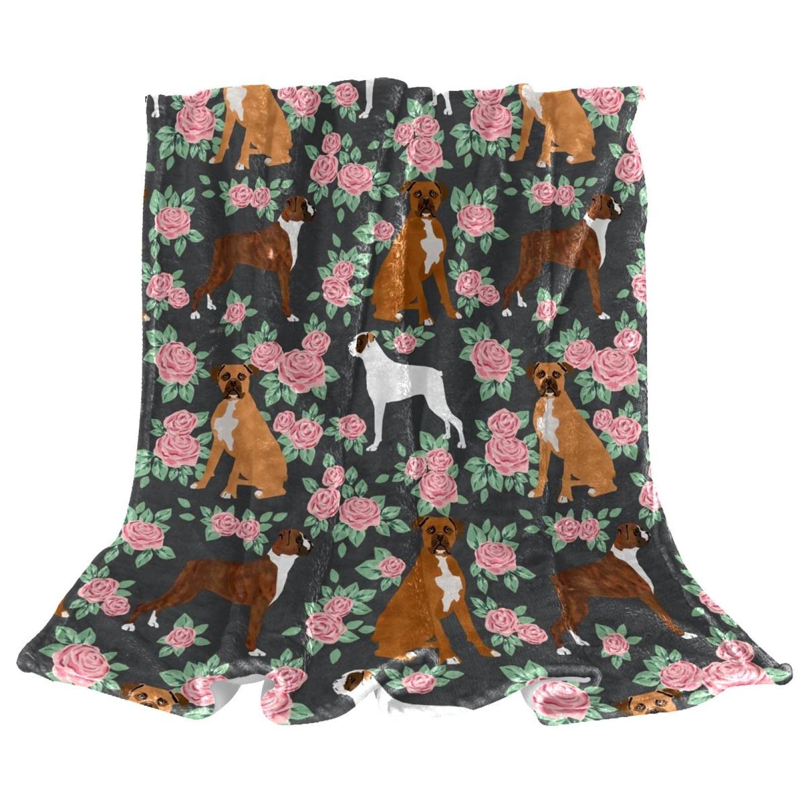 Couvertures chaudes et douces en microfibre isolante au motif animaux chiens