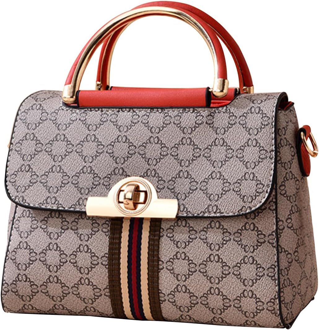 CORIOS Elegant Handbag for Women PU Leather Shoulder Crossbody Bag Fashion Messenger Top-Handle Bag Small Tote Satchel Bag