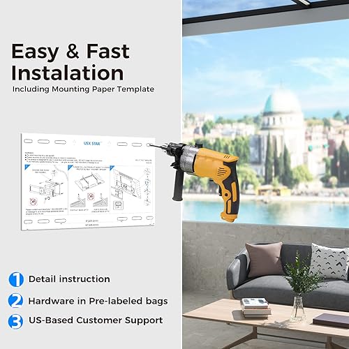 Miniatura 6 de Soporte de TV resistente a la intemperie para TV de 47 a 86 pulgadas, soporte de pared para televisores de movimiento completo con nivelación de