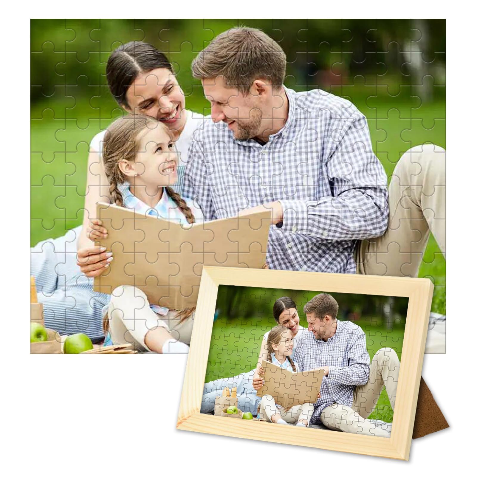 ATOOZ Personalized Puzzle with Frame 120 Pieces,Custom Puzzles from Photos Customized Puzzles for Mom Dad Custom Holiday Father Birthday Present