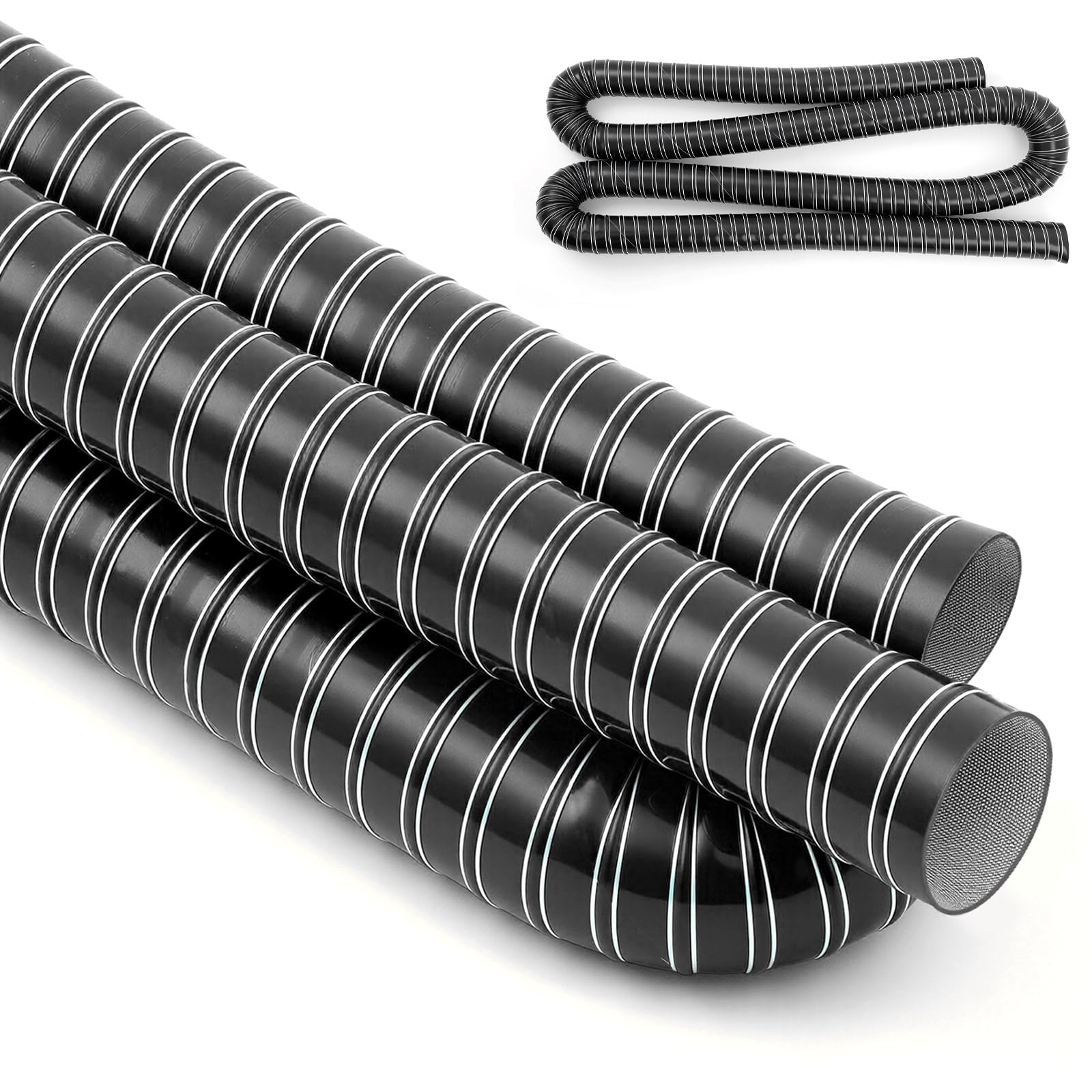 Pangda 2.5" x 10ft Air Duct Hose Cooling Air Ducting, Silicone Flexible Brake Induction Intake Pipe High Heat Brake Exhaust Hose for Dryer System(Black)