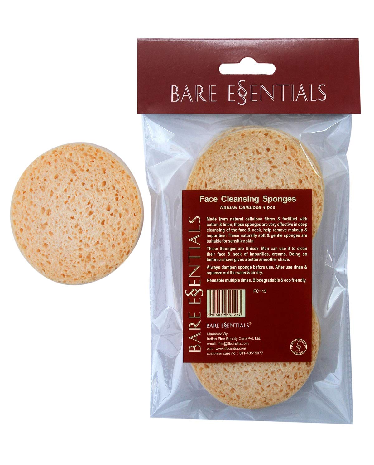 Bare Essentials Face Cleansing Sponges (Set Of 4 Pcs), 16 g-picture-22