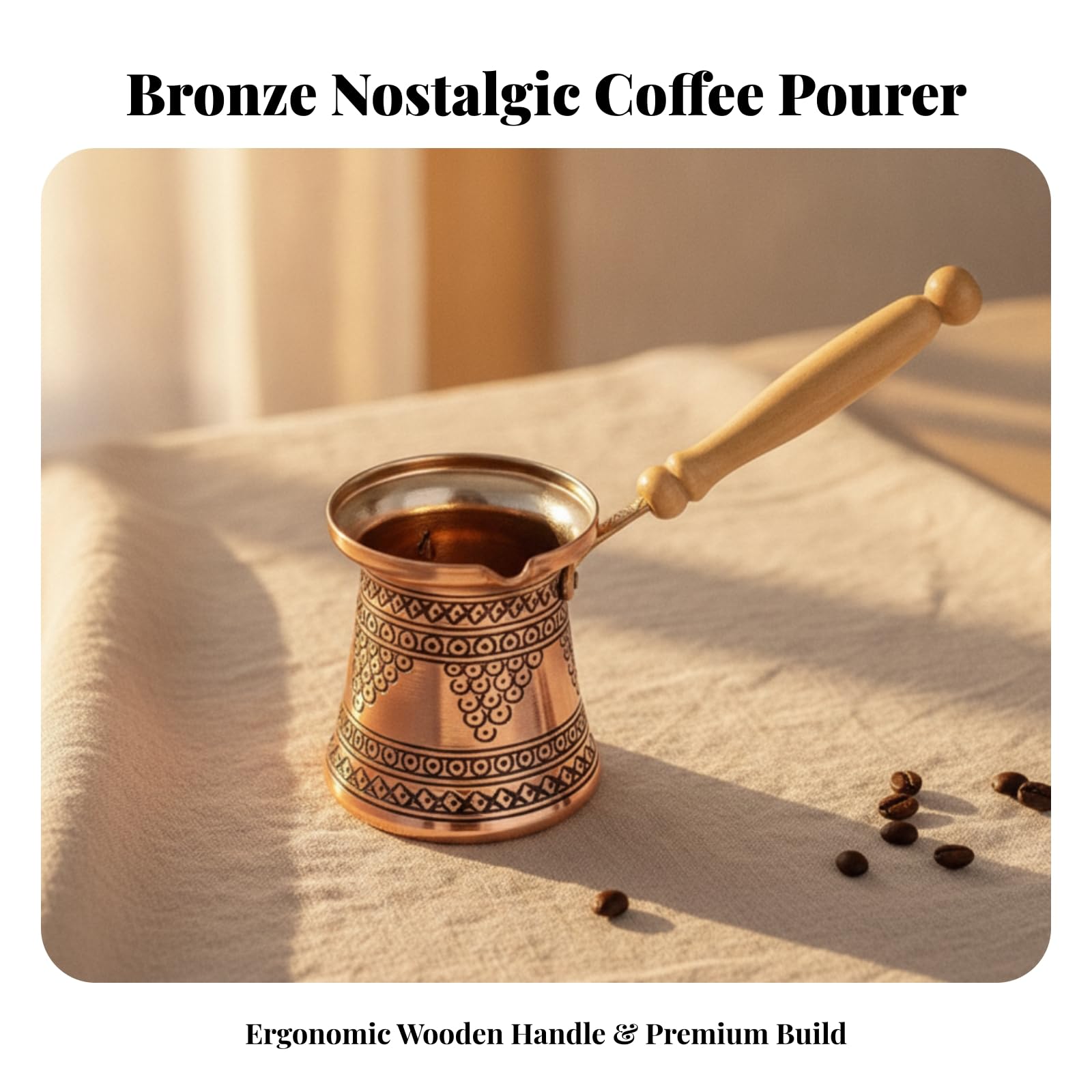 Traditionell Kaffeekanne | Kanne, praktischer integrierter Ausguss, Geschirr, für Kaffeeritual, Camping, getränkFans, Kaffeeliebhaber