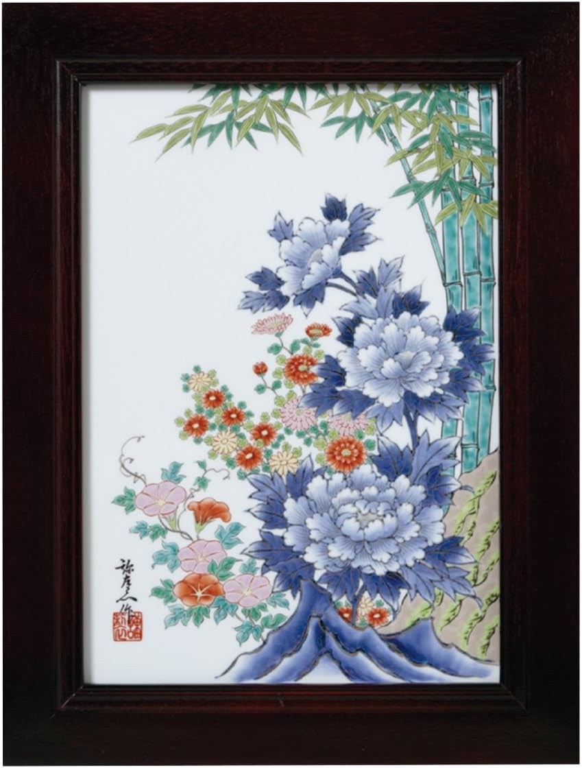 Yamashita Craft 45029370 Picture Frame, Four Seasons, 17.7 x 13.4 x 1.0 inches (45 x 34 x 2.5 cm), Arita Ware Long Angle, Ceramic