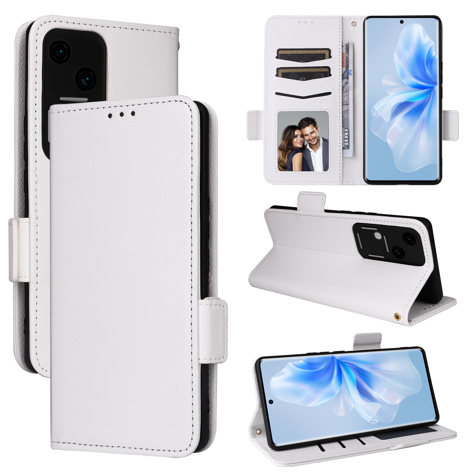 ELLA BEAR Vivo S18 5G/Vivo V30 Phone Case, Magnetic Flip Leather Wallet Case, Kickstand Case