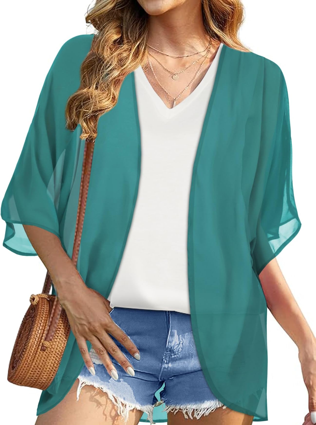 Womens Kimono Beach Cover Up Chiffon Cardigan Floral Summer Tops Loose Capes 2026