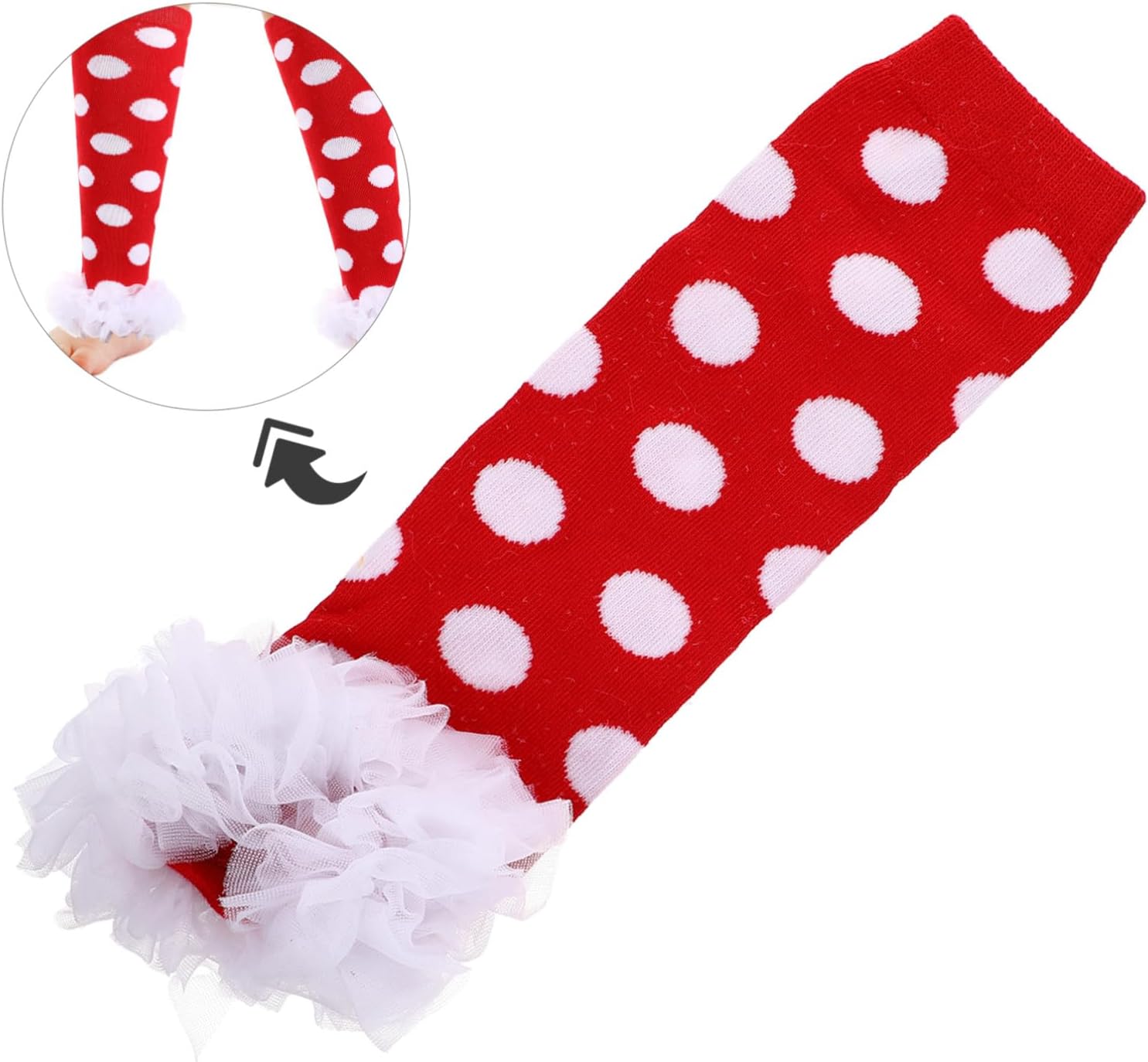 Cotton Baby Leg Warmers Lace Trim 1 Pair Warm Winter Socks for Toddlers for Christmas and Cold Weather