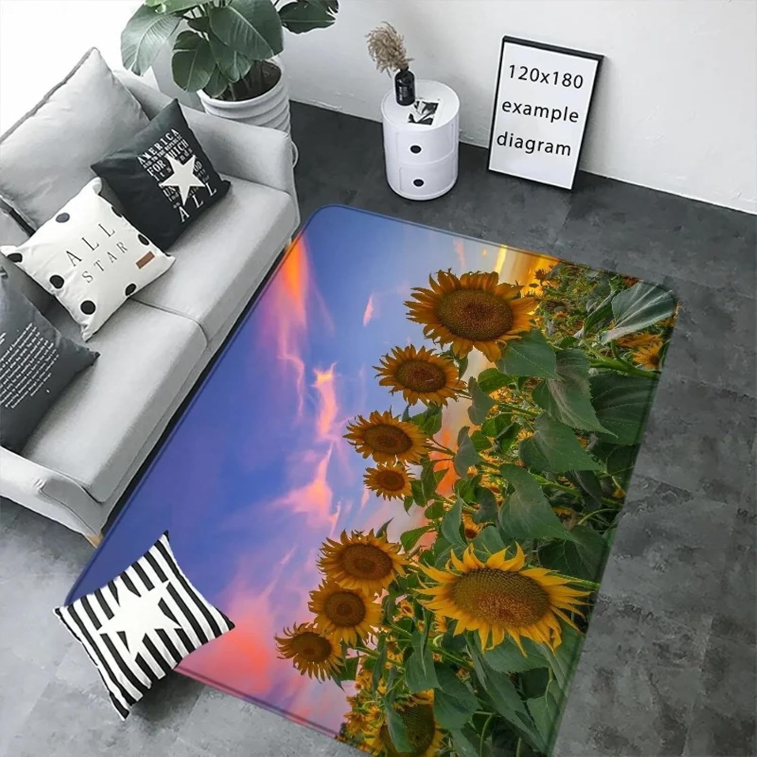 Sunflower Living Room Floor Mats for Bedroom Carpet Rugs Entrance Doormat Home Garden Rug Bath Doormat Kitchen Rugs 50x80cm