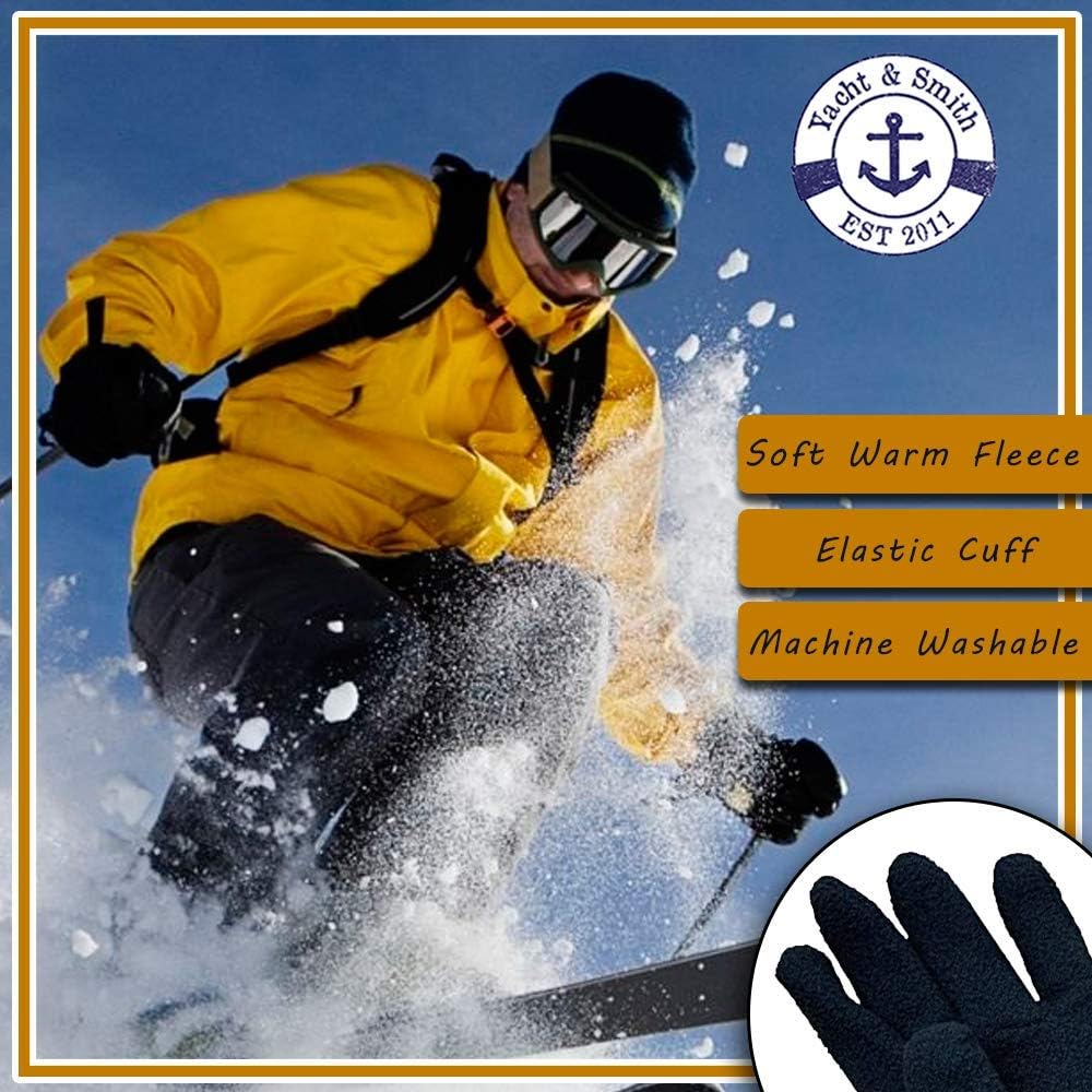 Yacht & Smith Value Pack of Unisex Warm Winter Bulk Fleece Gloves, Many Colors, Mens, Womens and Kids