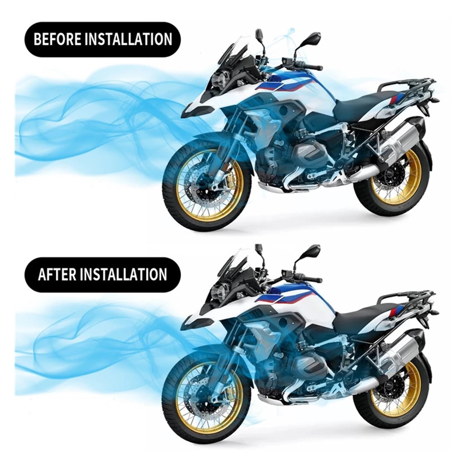 Carénage De Cockpit Moto Bouclier De Fourche Pour BMW R1300GS 2023-2024 - Déflecteur D'Air Noir