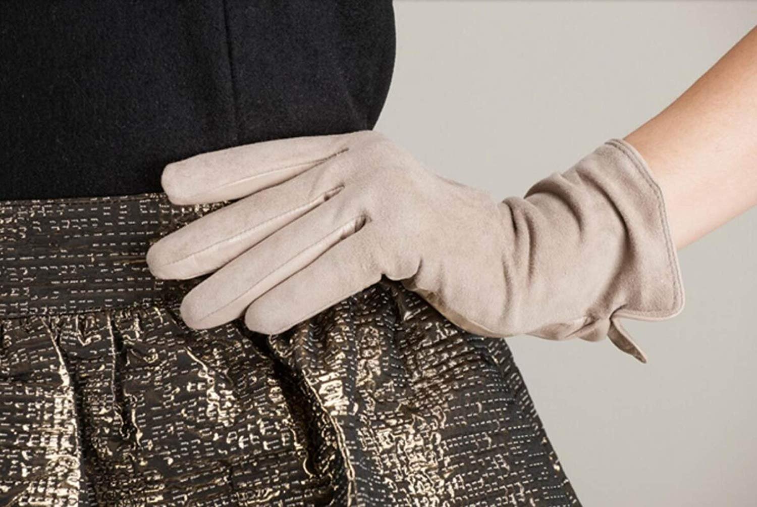 Rękawiczki Unisex-Dorosłe Damskie Jesienne I Zimowe Rękawiczki Proste Ciepłe Jagnięce Efektowne Proste 7 Kolorów Filc/Khaki/S