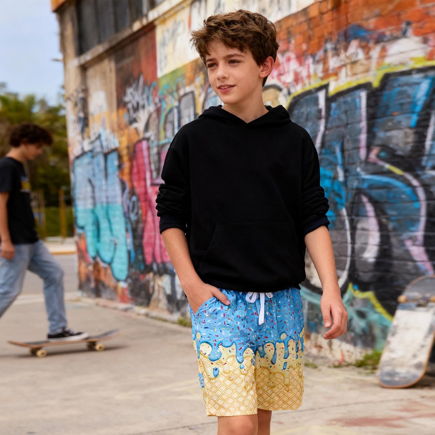 westwolf Boys Swim Trunks with Compression Liner Casual Bathing Suit for Kids Swim Shorts 6-18 Years