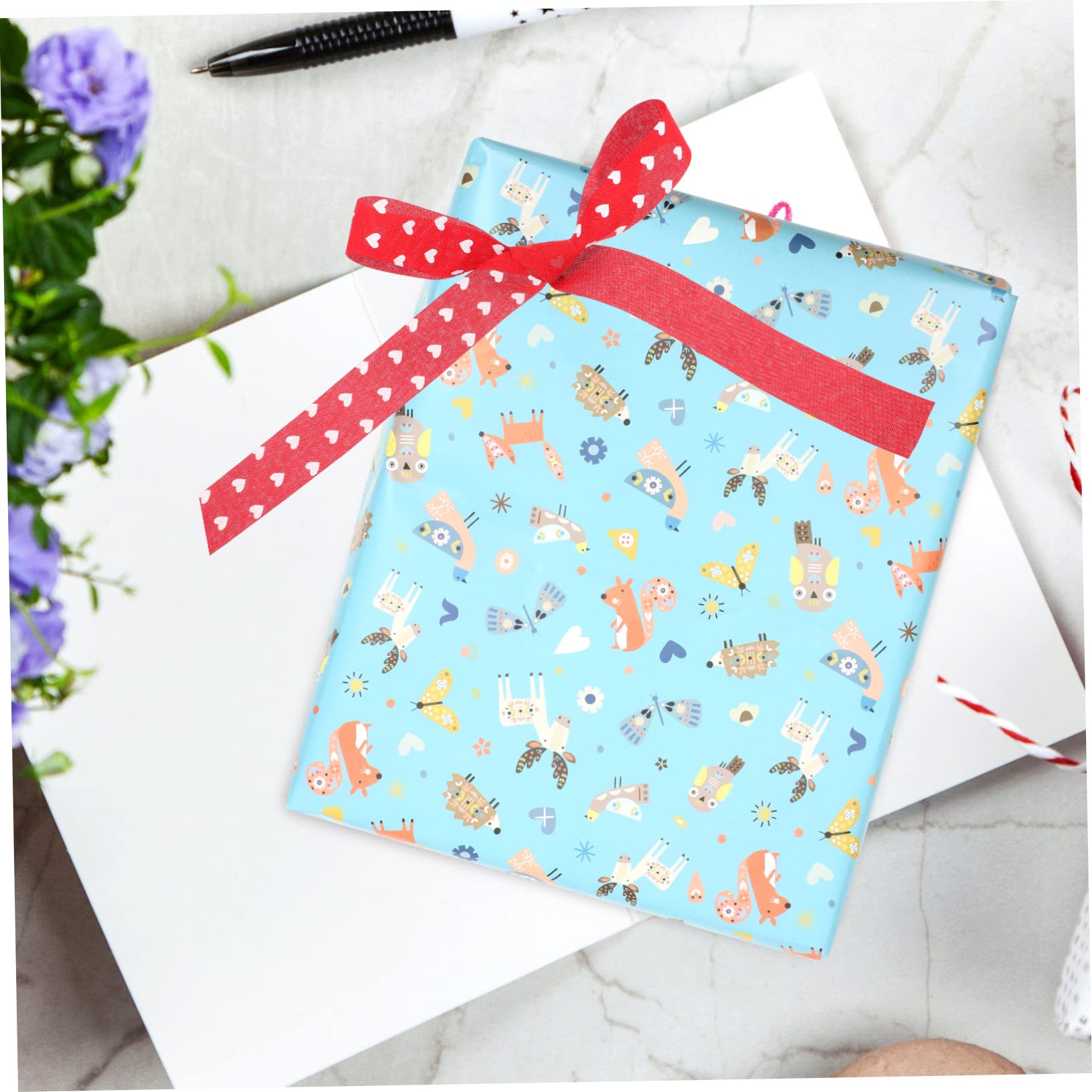 minkissy 3sätze Blumen Geschenkpapier Mit Schleifenbox Mehrzweck Einwickelpapier Für Partys Bastelprojekte Für Geburtstage Shower Deko