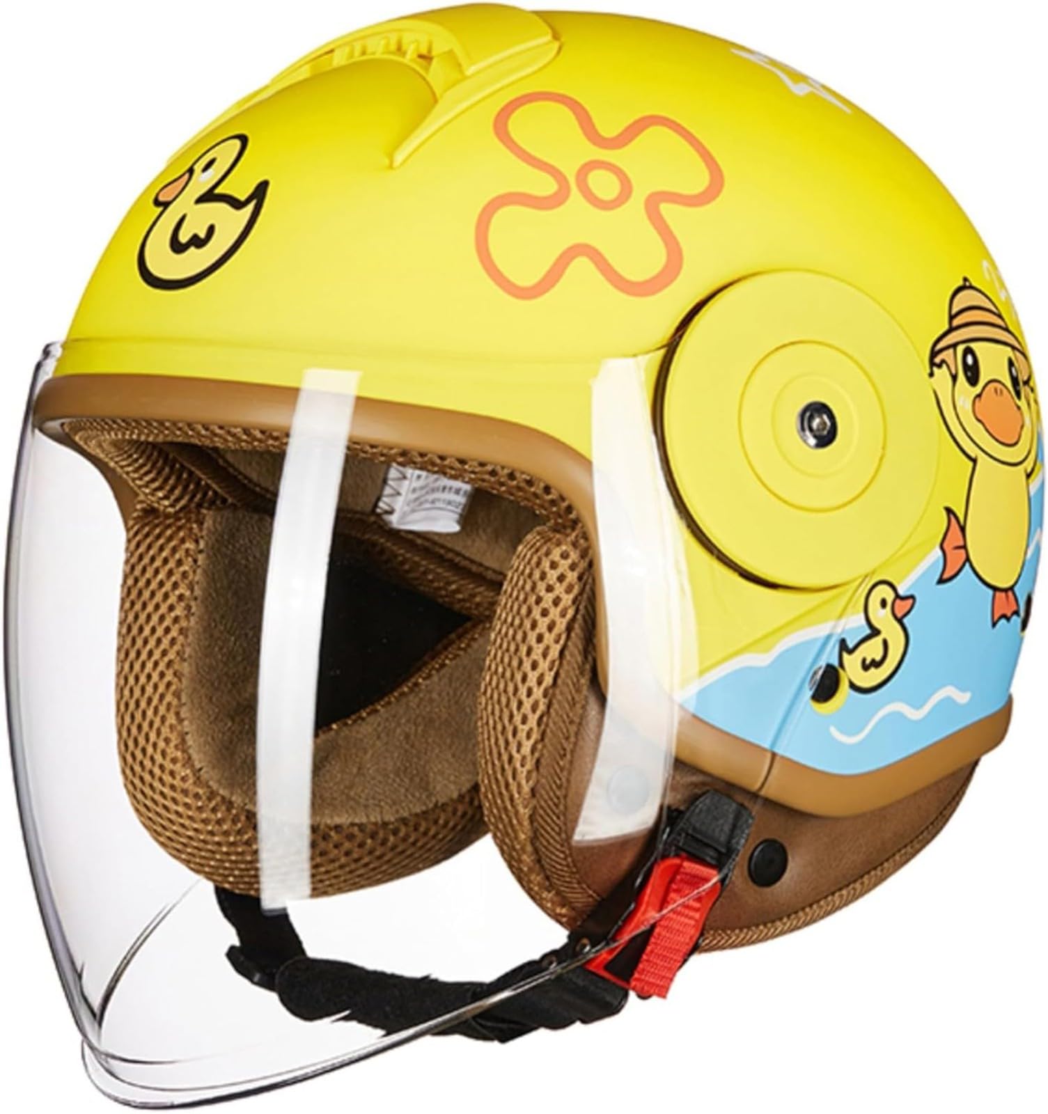 Casco de moto abierto para niños y niñas de 6 a 12 años. Casco tipo jet ajustable con visera solar. 5,46-54cm