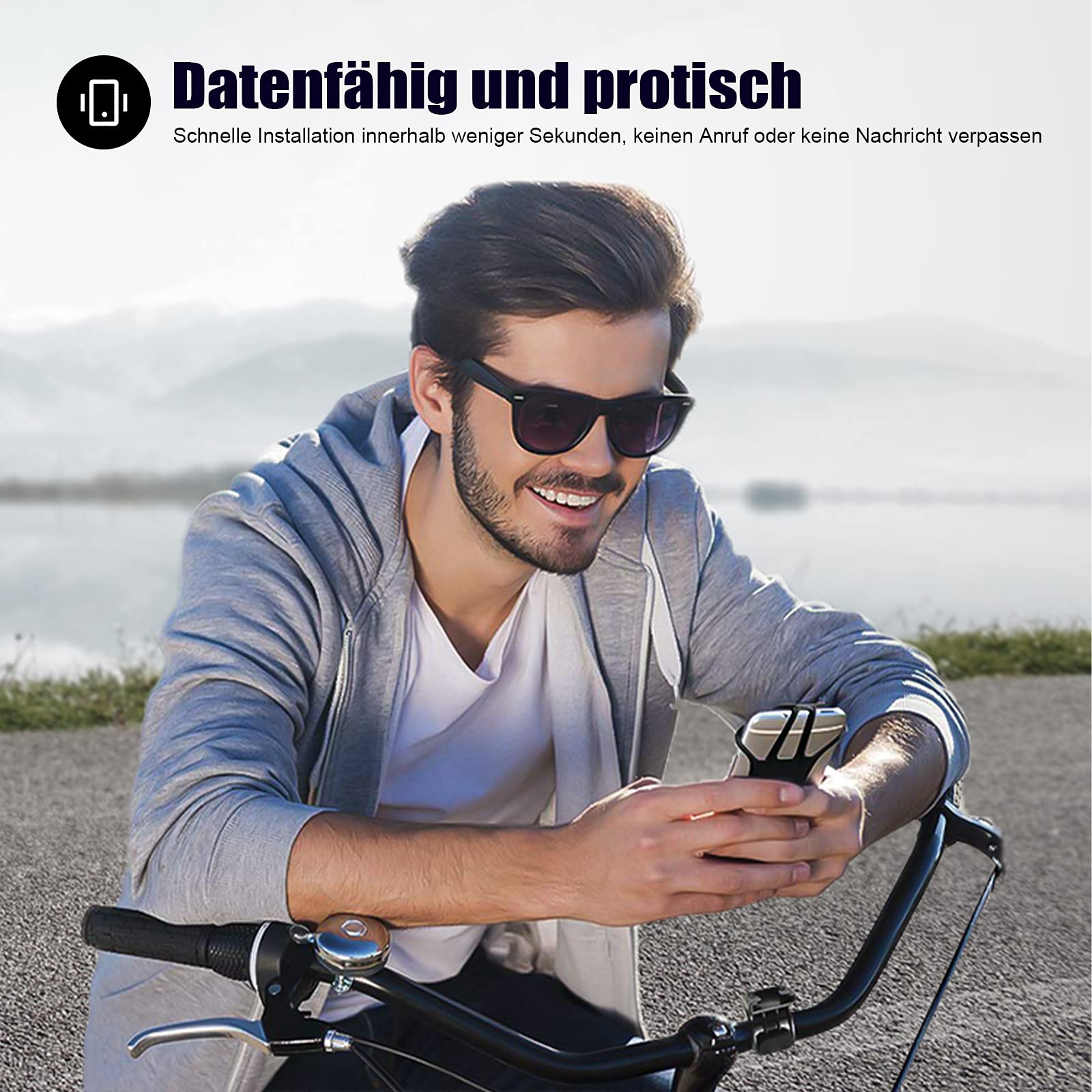 Handyhalterung Fahrrad, Deerfun Universal Handyhalter Motorrad Abnehmbar 360°Verstellbare Fahrrad Handyhalterung für 4,0-7,0 Zoll Smartphone - 2